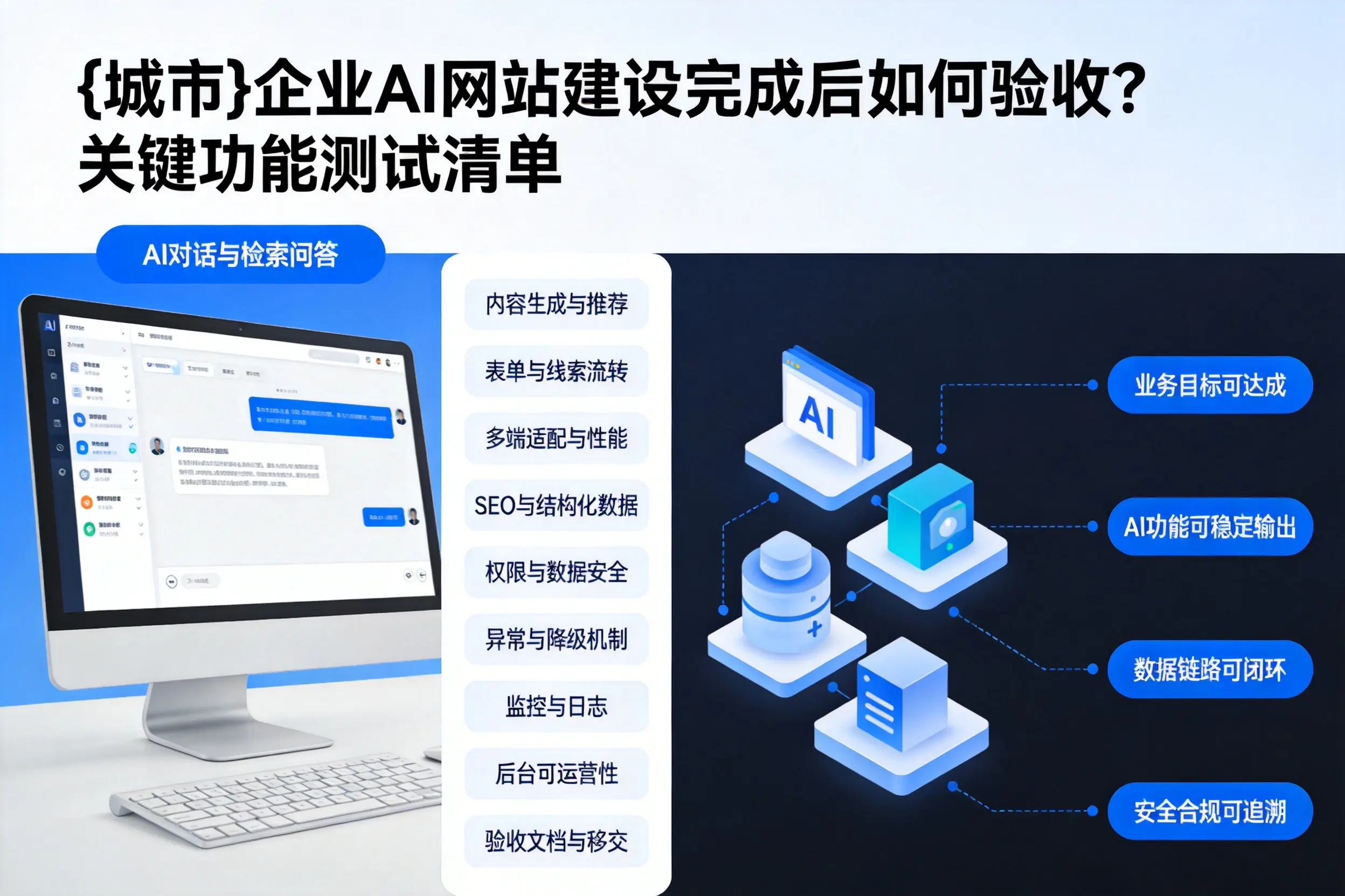 哈尔滨企业AI网站建设完成后如何验收？关键功能测试清单