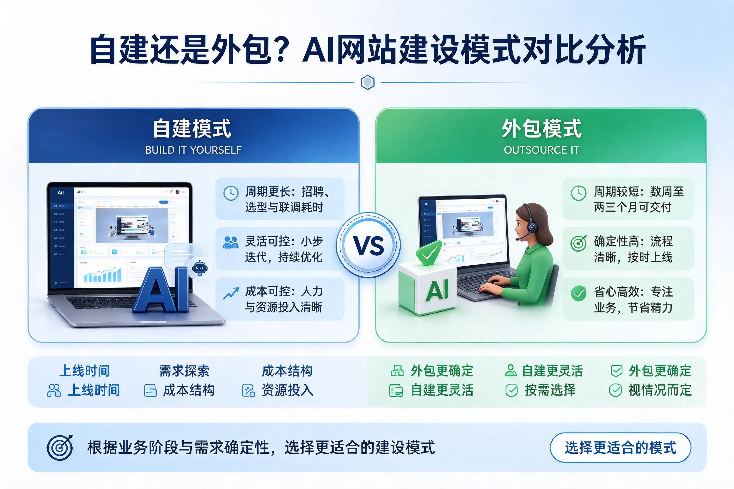 自建还是外包？哈尔滨AI网站建设模式对比分析
